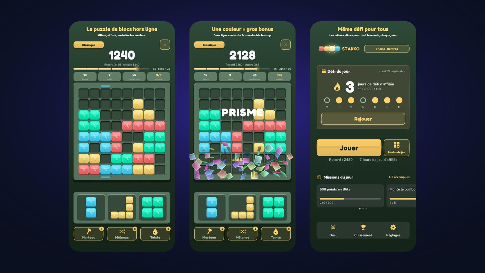 Aperçu de Stakko — puzzle de blocs hors ligne