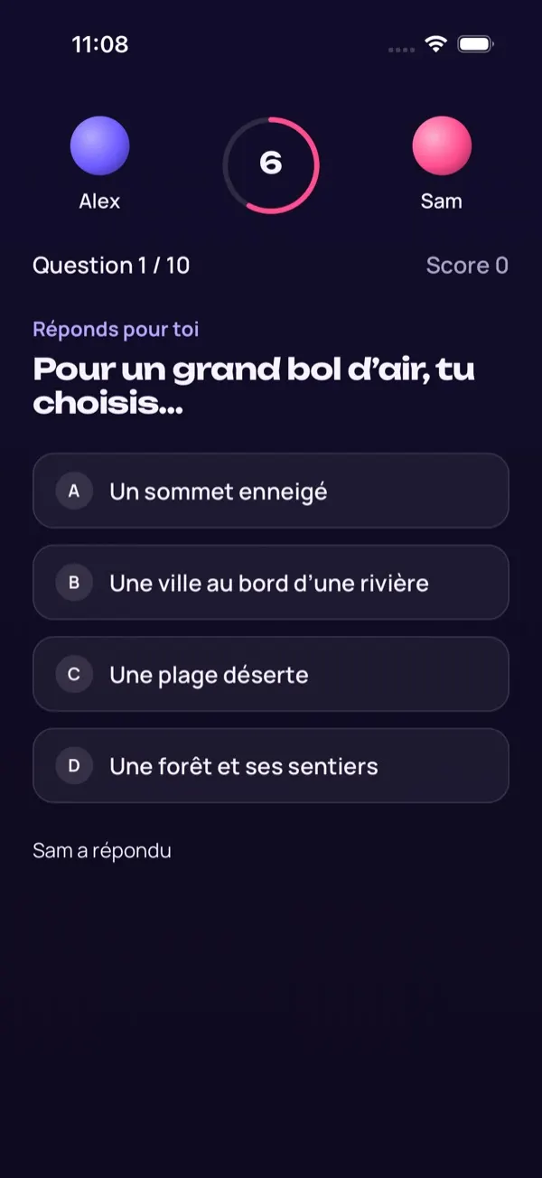Accord — question du Duel en cours, chrono à 6 secondes