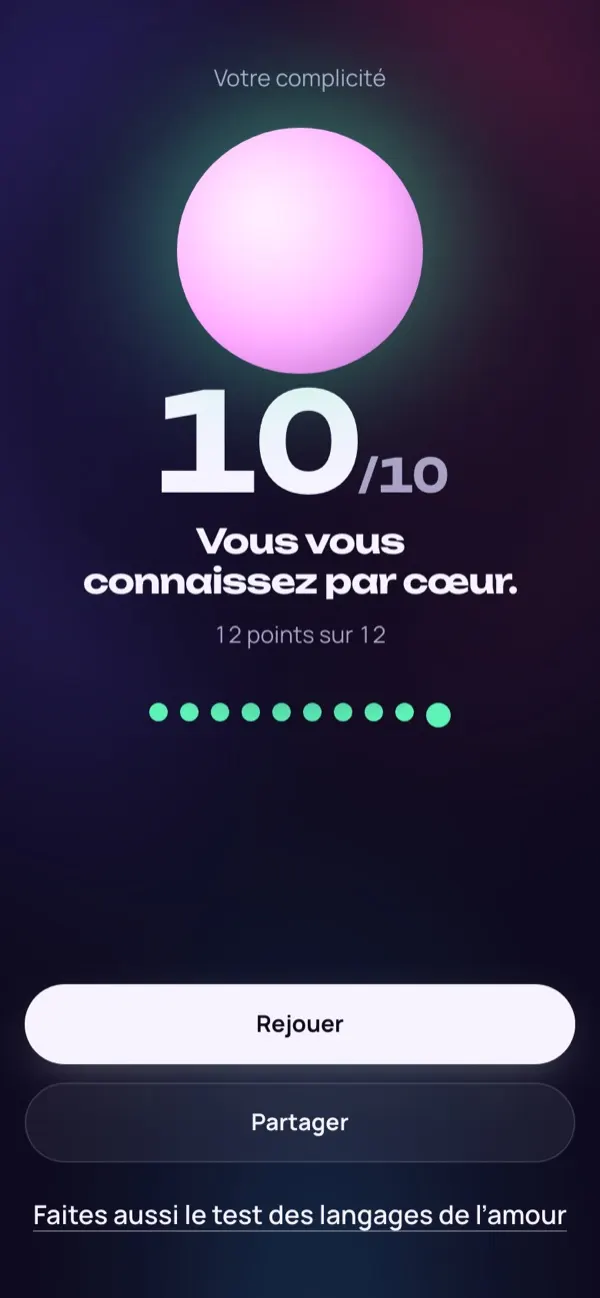 Accord — score de complicité en fin de Duel (version web)