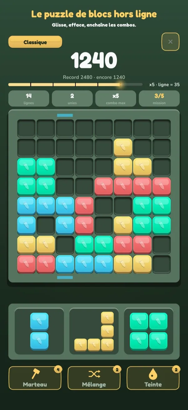 Stakko — partie en cours sur le plateau 8×8