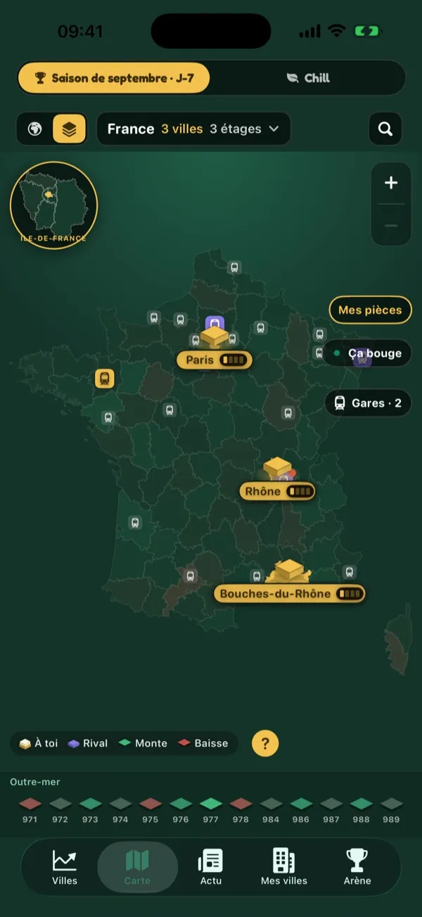 Towndom — plateau des départements